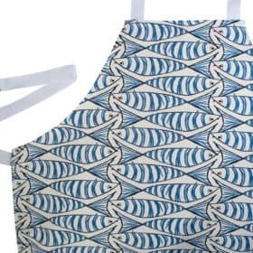 Blue and White Sardines Apron