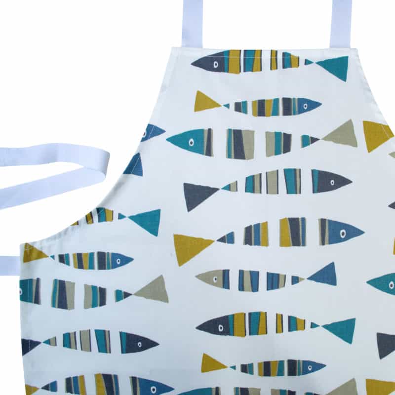 Green and Blue Sardines Apron