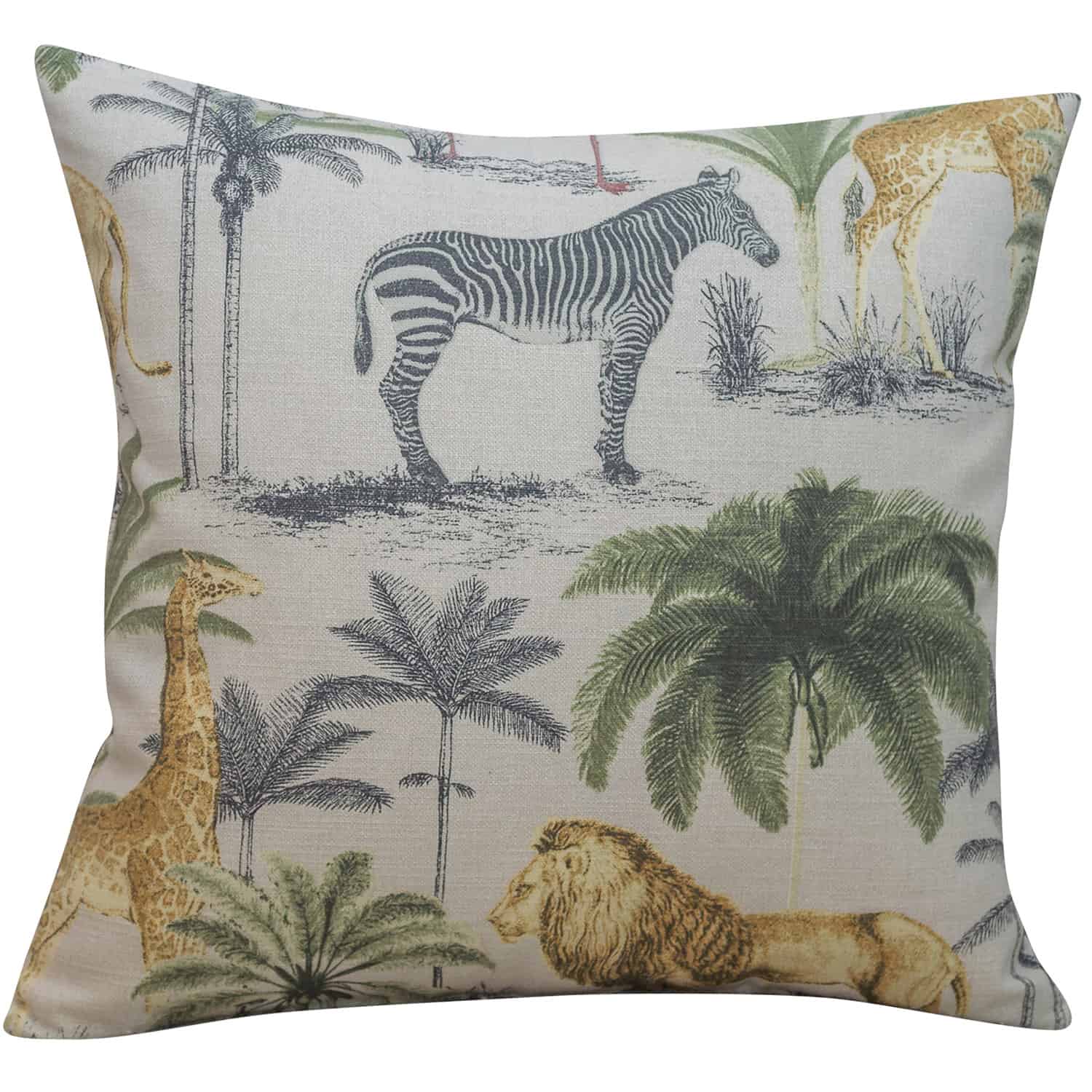 Savanna Safari Animals Cushion - Linen Loft