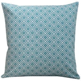 Scandi Ikat Cushion in Teal Blue