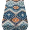 Teal Orange Kilim Print Table Runner