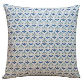 Tiny Scandi Flower Cushion in Blue