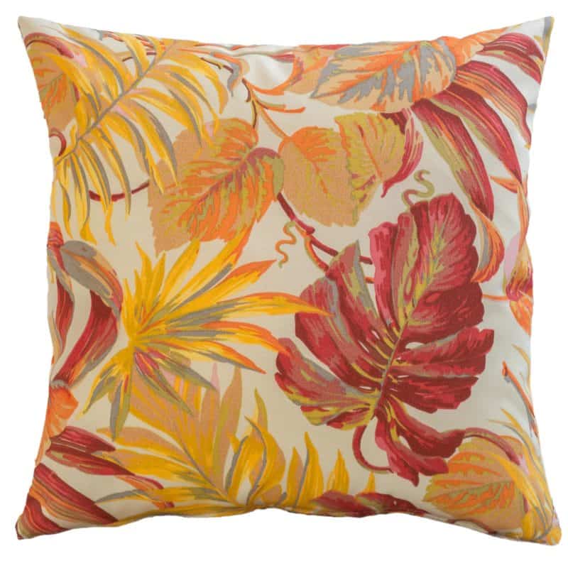 Tropical Leaves Outdoor Cushion in Terracotta